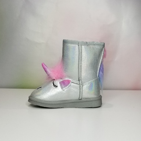 Toddler 3D Cozy Glitter Unicorn Boots Size 7T Brand New - Picture 6 of 8